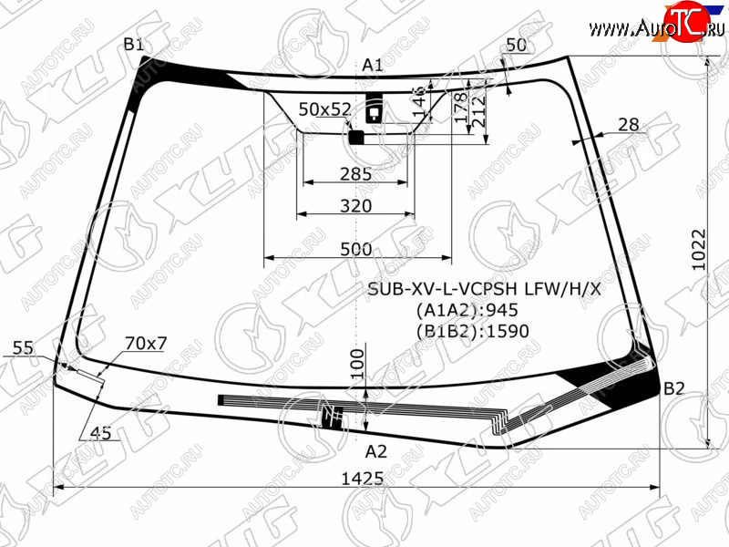 7 699 р. Стекло лобовое (Обогрев щеток Датчик дождя) Subaru Impreza 11-16  XV 11-17  Impreza WRX 14-21  I XYG SUB-XV-L-VCPSH LFW/H/X  с доставкой в г. Пермь