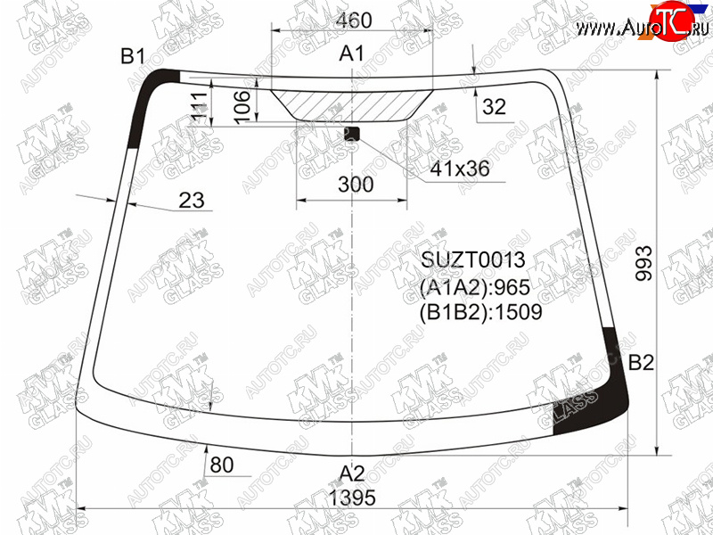 4 899 р. Стекло лобовое SUZUKI SX4 45D 06-14                                                                 KMK SUZT0013  с доставкой в г. Пермь