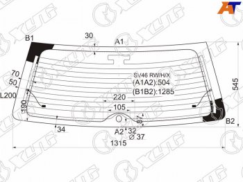 8 299 р. Стекло заднее (Цвет зеленый Обогрев 5D WGN) Toyota Camry Gracia 96-01  Mark II Wagon Qualis 97-02 XYG SV46 RW/H/X  с доставкой в г. Пермь. Увеличить фотографию 1