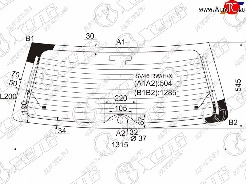 8 299 р. Стекло заднее (Цвет зеленый Обогрев 5D WGN) Toyota Camry Gracia 96-01  Mark II Wagon Qualis 97-02 XYG SV46 RW/H/X  с доставкой в г. Пермь