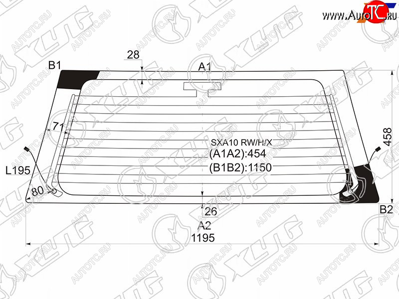 7 199 р. Стекло заднее (Цвет зеленый Обогрев) Toyota RAV4 (XA10) 94-00 XYG SXA10 RW/H/X  с доставкой в г. Пермь