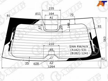 5 749 р. Стекло заднее (Цвет зеленый Обогрев Антенна) Honda CR-V 06-12 XYG SWA RW/H/X  с доставкой в г. Пермь. Увеличить фотографию 1