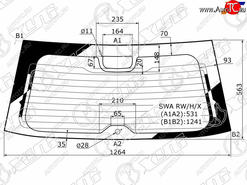 5 749 р. Стекло заднее (Цвет зеленый Обогрев Антенна) Honda CR-V 06-12 XYG SWA RW/H/X  с доставкой в г. Пермь