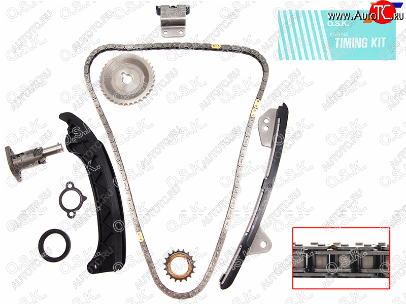 12 449 р. Комплект для замены цепи ГРМ TOYOTA COROLLAALLIONPRIUS 1ZR-FE2ZR-FEFXE 07- OSK T058K  с доставкой в г. Пермь