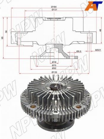 7 249 р. Вискомуфта TOYOTA MARKIICROWNPROGRES 2JZ-GE 92- NPW T-118F  с доставкой в г. Пермь. Увеличить фотографию 2