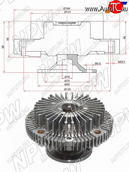 7 249 р. Вискомуфта TOYOTA MARKIICROWNPROGRES 2JZ-GE 92- NPW T-118F  с доставкой в г. Пермь