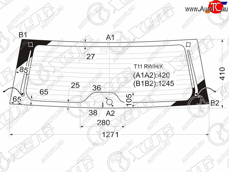 9 749 р. Стекло заднее (Цвет зеленый Обогрев Антенна) Chery Tiggo T11 05-16  Vortex Tingo 10-14 XYG T11 RW/H/X  с доставкой в г. Пермь