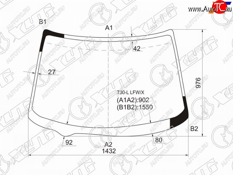 5 499 р. Стекло лобовое NISSAN X-TRAIL 00-07 XYG T30-L LFW/X  с доставкой в г. Пермь