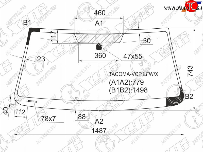 8 899 р. Стекло лобовое Toyota Tacoma 04-23 XYG TACOMA-VCP LFW/X  с доставкой в г. Пермь
