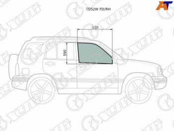 2 789 р. Стекло боковое опускное (Спереди Справа Цвет зеленый) Suzuki Escudo 97-05  Grand Vitara 97-05  C XYG TD52W FD/RH  с доставкой в г. Пермь. Увеличить фотографию 1