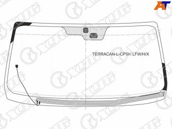 Стекло лобовое (Обогрев щеток Датчик дождя) Hyundai Terracan 01-07 XYG TERRACAN-L-CPSH LFW/H/X