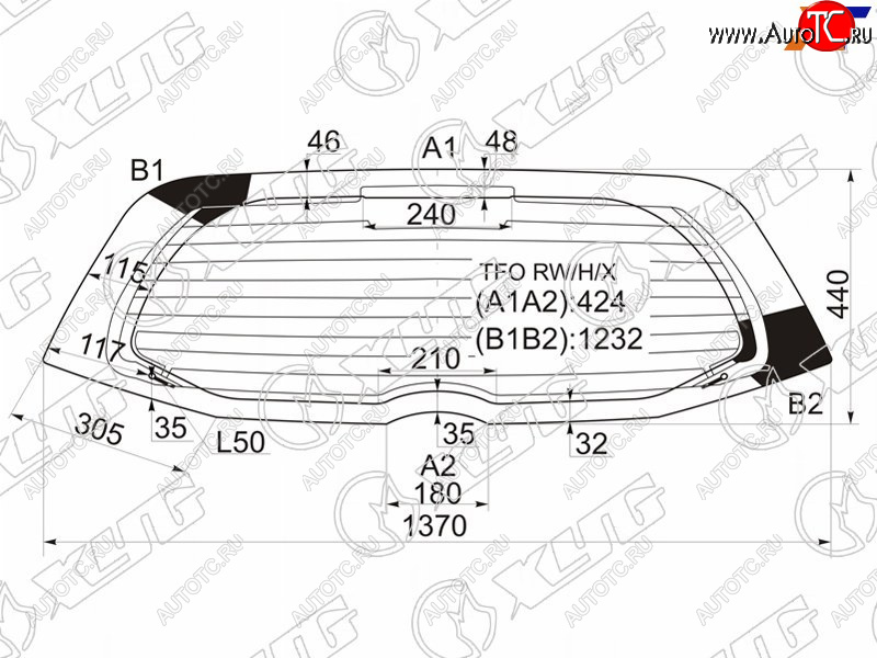 7 849 р. Стекло заднее (Цвет зеленый Обогрев) Honda Fit 07-13  Jazz 08-15 XYG TFO RW/H/X  с доставкой в г. Пермь