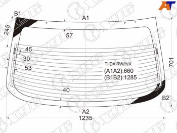 9 599 р. Стекло заднее (Цвет зеленый Обогрев 4D SED) Nissan Tiida 04-14  Tiida Latio 04-12  Versa 06-12 XYG TIIDA RW/H/X  с доставкой в г. Пермь. Увеличить фотографию 1