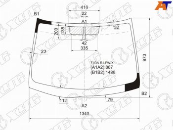 Стекло лобовое Nissan Tiida 04-14  Tiida Latio 04-12  Versa 06-12 XYG TIIDA-R LFW/X