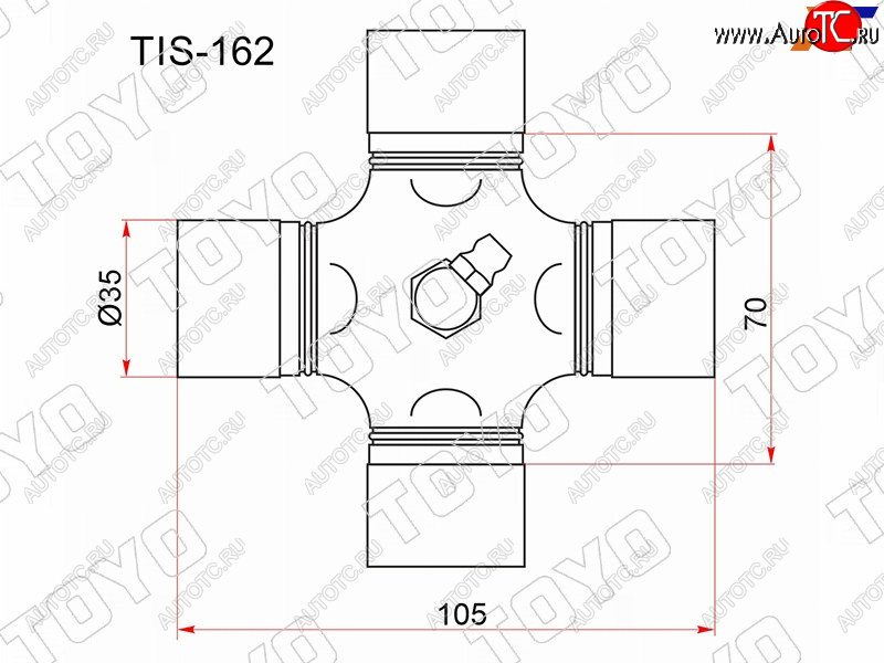 1 889 р. Крестовина карданного вала ISUZU ELF 93- FORWARD 85-94 TRUCK 89-95 с тавотницей                      TOYO TIS-162  с доставкой в г. Пермь