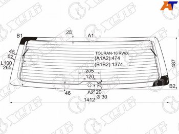 11 549 р. Стекло заднее (Цвет зеленый Обогрев) Volkswagen Touran 10-15 XYG TOURAN-10 RW/X  с доставкой в г. Пермь. Увеличить фотографию 1
