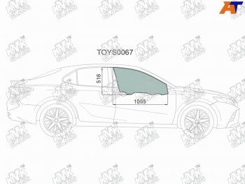 3 199 р. Стекло боковое опускное (Спереди Справа Цвет зеленый) Toyota Camry (XV70) 17-21  Camry UAEUSA 17 KMK TOYS0067  с доставкой в г. Пермь. Увеличить фотографию 1