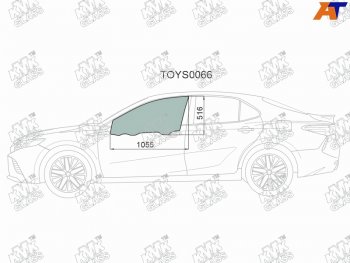3 199 р. Стекло боковое опускное (Спереди Слева Цвет зеленый) Toyota Camry (XV70) 17-21  Camry UAEUSA 17- KMK TOYS0066  с доставкой в г. Пермь. Увеличить фотографию 1