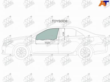 2 599 р. Стекло боковое опускное (Спереди Слева Цвет зеленый) Toyota Camry (XV50) 11-21  Camry UAEUSA 11- KMK TOYS0038  с доставкой в г. Пермь. Увеличить фотографию 1
