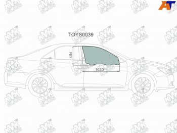 2 599 р. Стекло боковое опускное (Спереди Справа Цвет зеленый) Toyota Camry (XV50) 11-18  Camry UAEUSA 11 KMK TOYS0039  с доставкой в г. Пермь. Увеличить фотографию 1