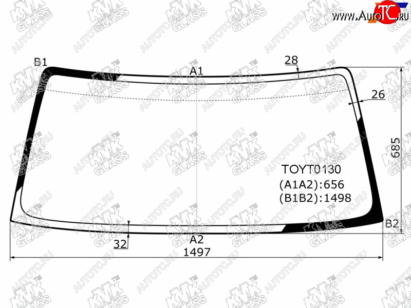 5 199 р. Стекло лобовое Toyota Land Cruiser Prado (J90) 96-02 KMK TOYT0130  с доставкой в г. Пермь