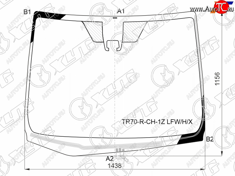 11 999 р. Стекло лобовое (Обогрев щеток Камера) Toyota Noah 14-17  Voxy 14-17  Esquire 14-17 XYG TR70-R-CH-1Z LFW/H/X  с доставкой в г. Пермь