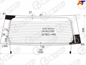 11 249 р. Стекло заднее (Цвет зеленый Обогрев) Toyota Estima 00-05  Previa 00-07 XYG TR30 RW/H/X  с доставкой в г. Пермь. Увеличить фотографию 1