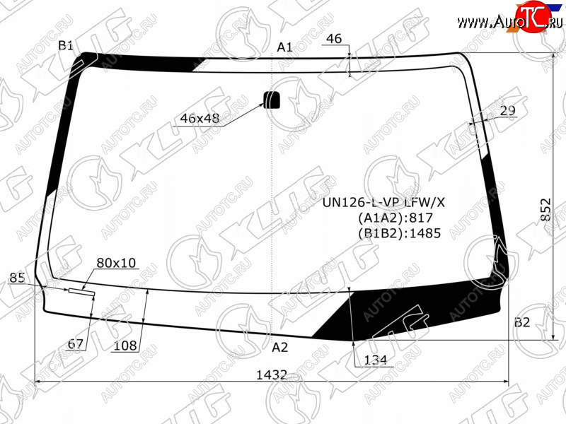 4 999 р. Стекло лобовое Toyota Hilux Pick Up 15-  Fortuner 15- XYG UN126-L-VP LFW/X  с доставкой в г. Пермь