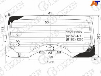 7 999 р. Стекло заднее (Цвет зеленый Обогрев) Mitsubishi Pajero 06-20 XYG V70-07 RW/H/X  с доставкой в г. Пермь. Увеличить фотографию 1
