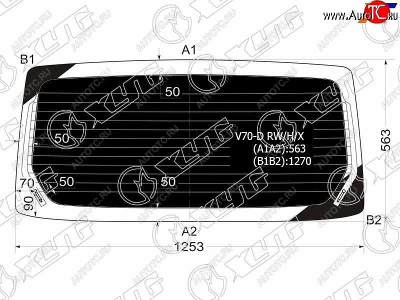 7 699 р. Стекло заднее (Затемненное Обогрев) Mitsubishi Pajero 99-06 XYG V70-D RW/H/X  с доставкой в г. Пермь