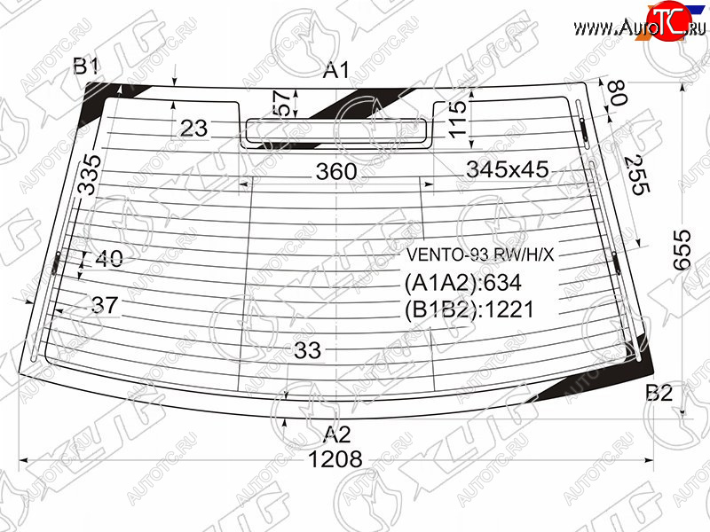5 699 р. Стекло заднее (Цвет зеленый Обогрев Антенна) Volkswagen Jetta 91-98  Vento 92-95 XYG VENTO-93 RW/H/X  с доставкой в г. Пермь