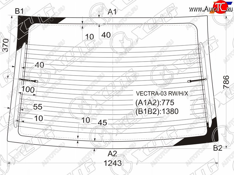 7 999 р. Стекло заднее (Цвет зеленый Обогрев) Opel Vectra 02-08 XYG VECTRA-03 RW/H/X  с доставкой в г. Пермь
