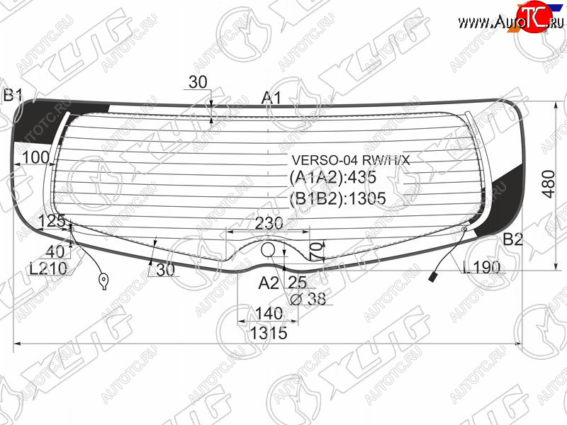 9 549 р. Стекло заднее (Цвет зеленый Обогрев Молдинг) Toyota Corolla Verso 04-09 XYG VERSO-04 RW/H/X  с доставкой в г. Пермь