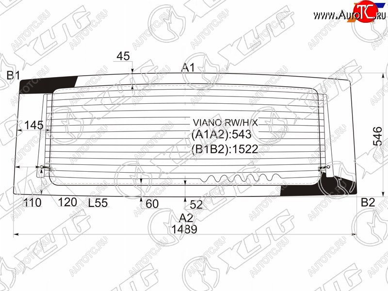 8 199 р. Стекло заднее (Цвет зеленый Обогрев) Mercedes-Benz Viano 03-10  Vito 03-10 XYG VIANO RW/H/X  с доставкой в г. Пермь