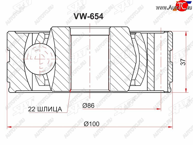 2 059 р. Шрус карданного вала CHEVROLET CAPTIVA C100DAEWOO WINSTORMOPEL ANTARA 06- SAT VW-654  с доставкой в г. Пермь