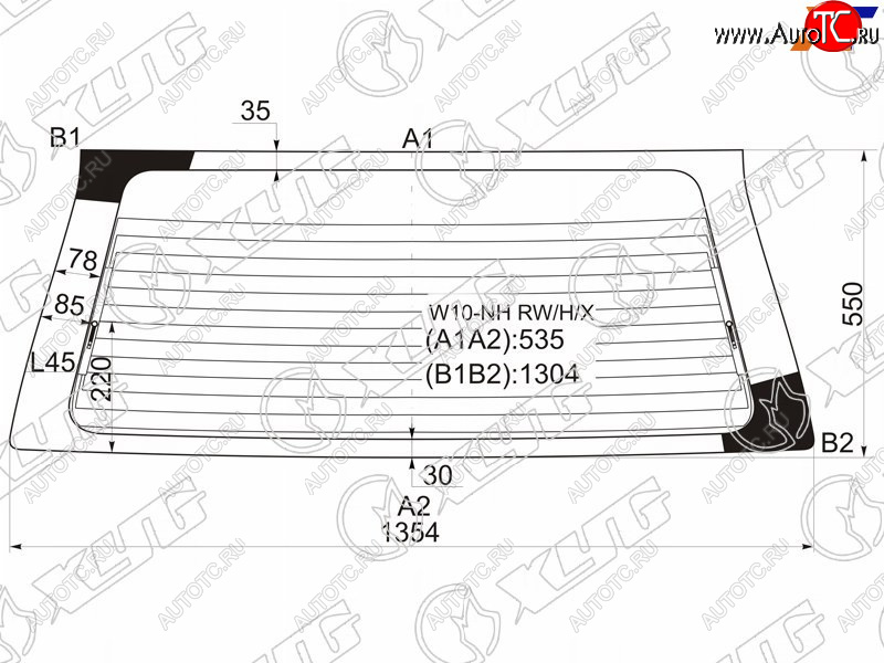 7 249 р. Стекло заднее с обогревом NISSAN AVENIR 5D WGN 90-98                                                 XYG W10-NH RW/H/X  с доставкой в г. Пермь