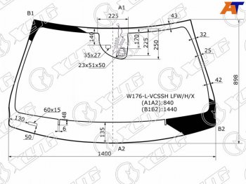 Стекло лобовое (Одна камера Датчик дождя) Mercedes-Benz A-Class 12-18  CLA-Class 13-19  GLA-Class XYG W176-L-VCSSH LFW/H/X