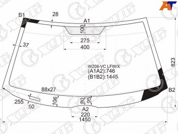 Стекло лобовое Mercedes-Benz CLK-Class 97-02 XYG W208-VC LFW/X