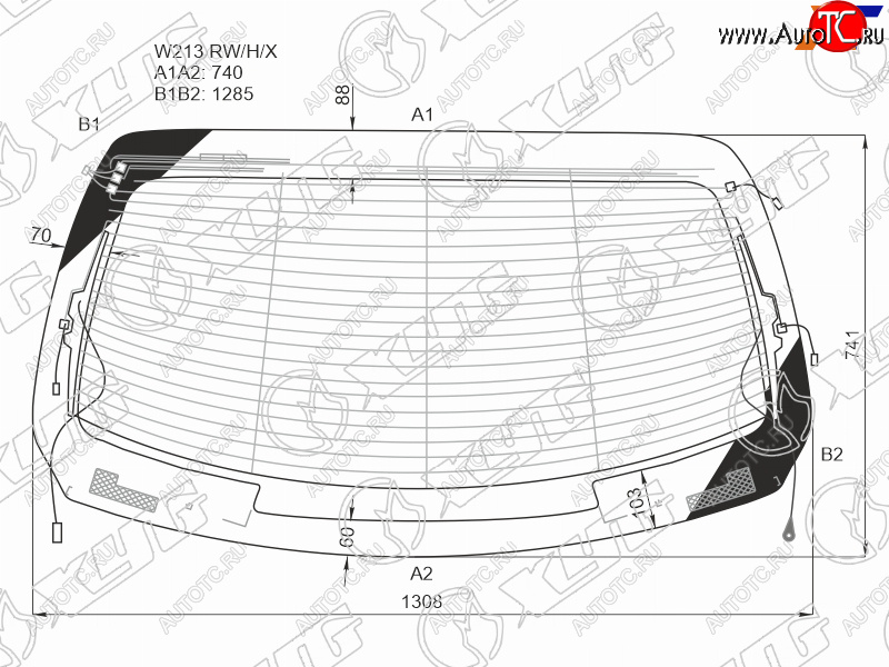 16 349 р. Стекло заднее (Цвет зеленый Обогрев Антенна) Mercedes-Benz E-Class 16-23 XYG W213 RW/H/X  с доставкой в г. Пермь