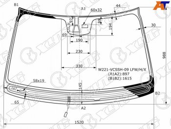 Стекло лобовое (Обогрев щеток Камера Датчик дождя Молдинг) Mercedes-Benz S-Class 09-13 XYG W221-VCSSH-09 LFW/H/X
