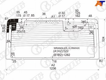 14 999 р. Стекло заднее (Цвет зеленый Обогрев) Jeep Wrangler 10-18 XYG WRANGLER-10 RW/H/X  с доставкой в г. Пермь. Увеличить фотографию 1