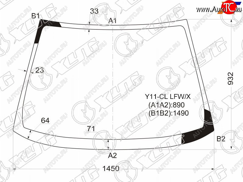 6 349 р. Стекло лобовое Nissan AD 99-08  Wingroad 99-05  Mazda Familia 98-08 XYG Y11-CL LFW/X  с доставкой в г. Пермь
