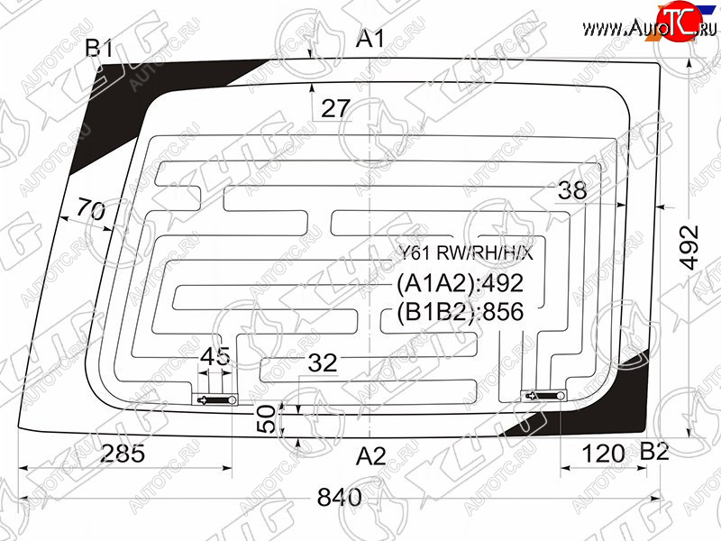 5 599 р. Стекло заднее (Цвет зеленый Обогрев справа. распашная дверь) Nissan Patrol 97-10  Safari 97-07 XYG Y61 RW/RH/H/X  с доставкой в г. Пермь