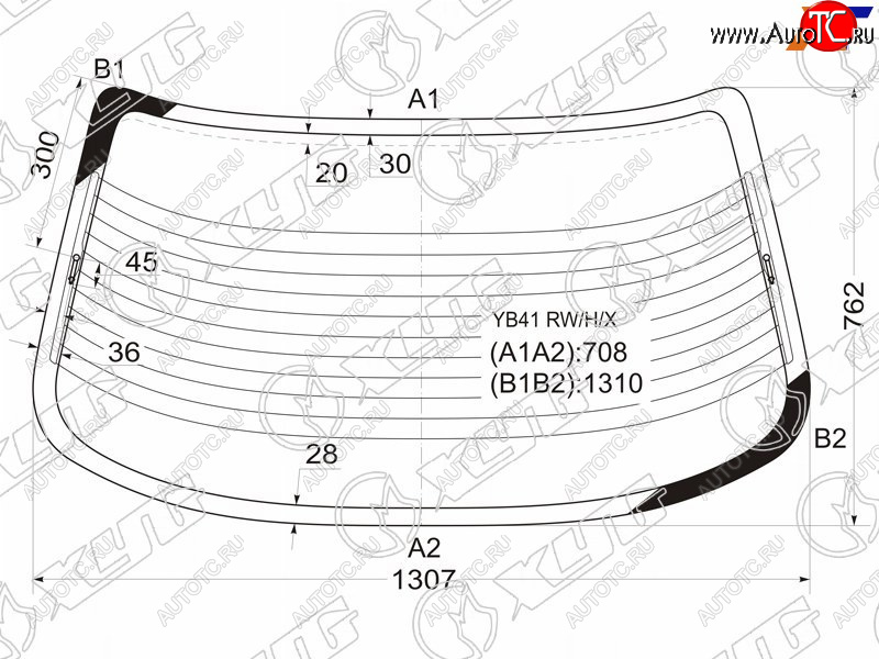 8 749 р. Стекло заднее с обогревом MITSUBISHI GALANT 4D SED 92-96                                             XYG YB41 RW/H/X  с доставкой в г. Пермь