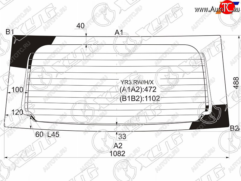 7 299 р. Стекло заднее (Цвет зеленый Обогрев) Nissan Moco 06-11  Suzuki MR Wagon 06-10 XYG YR3 RW/H/X  с доставкой в г. Пермь
