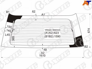 10 399 р. Стекло заднее (Цвет зеленый Обогрев) Toyota Lite Ace 92-96  Town Ace 92-96 XYG YR30V RW/H/X  с доставкой в г. Пермь. Увеличить фотографию 1