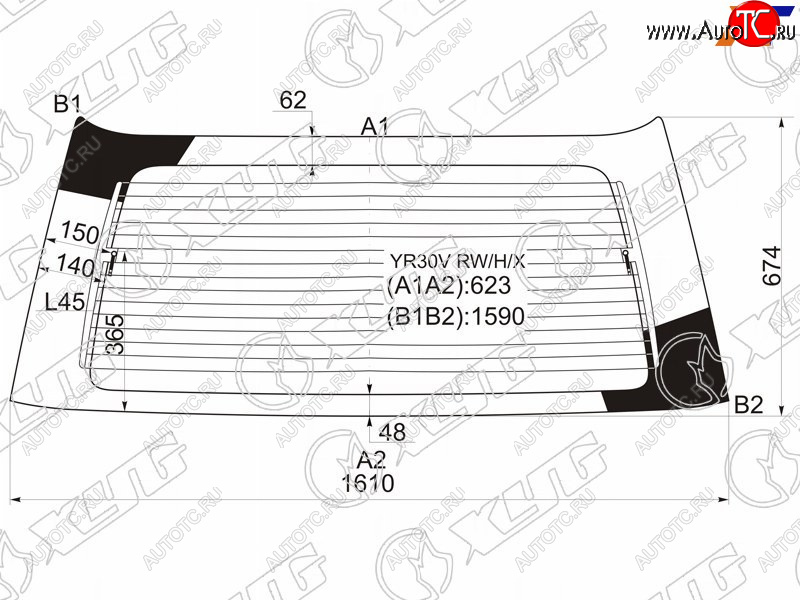 10 399 р. Стекло заднее (Цвет зеленый Обогрев) Toyota Lite Ace 92-96  Town Ace 92-96 XYG YR30V RW/H/X  с доставкой в г. Пермь