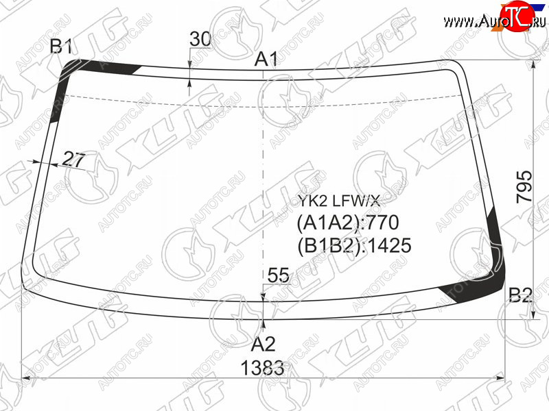 4 999 р. Стекло лобовое Chevrolet MW 03-10  Suzuki Wagon R 98-03  Wagon R Solio 00-05  Wagon R Wide 97-98 XYG YK2 LFW/X  с доставкой в г. Пермь