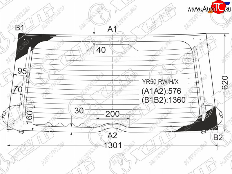 10 399 р. Стекло заднее (Цвет зеленый Обогрев) Toyota Noah 01-07  Voxy 01-07 XYG YR50 RW/H/X  с доставкой в г. Пермь