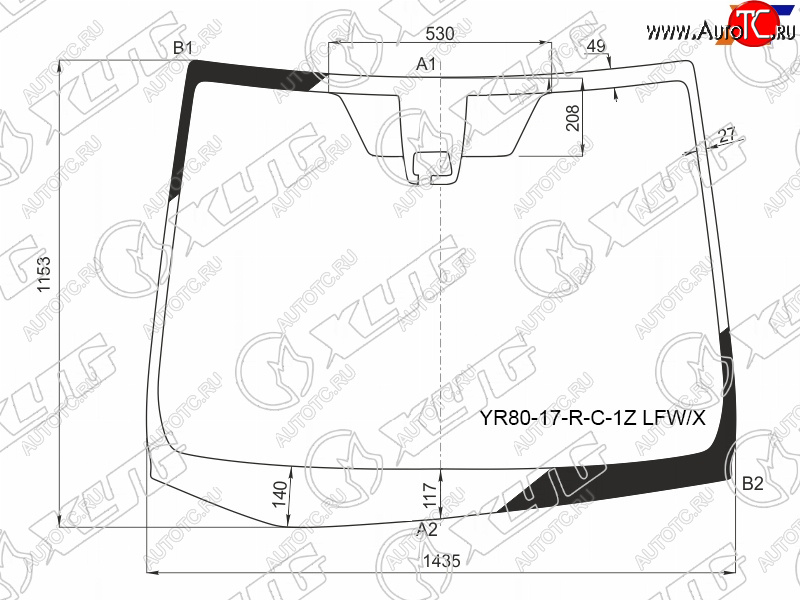 12 649 р. Стекло лобовое (Камера) Toyota Noah 17-22  Voxy 17-22  Esquire 17-21 XYG YR80-17-R-C-1Z LFW/X  с доставкой в г. Пермь
